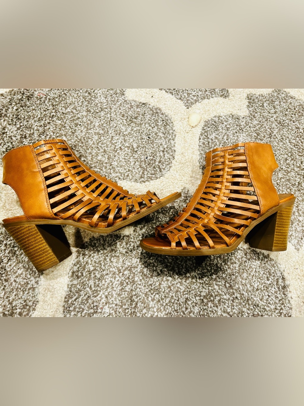 Mossimo Brown Caged Gladiator Sandals Women’s Size 8 Strappy Boho 2010s